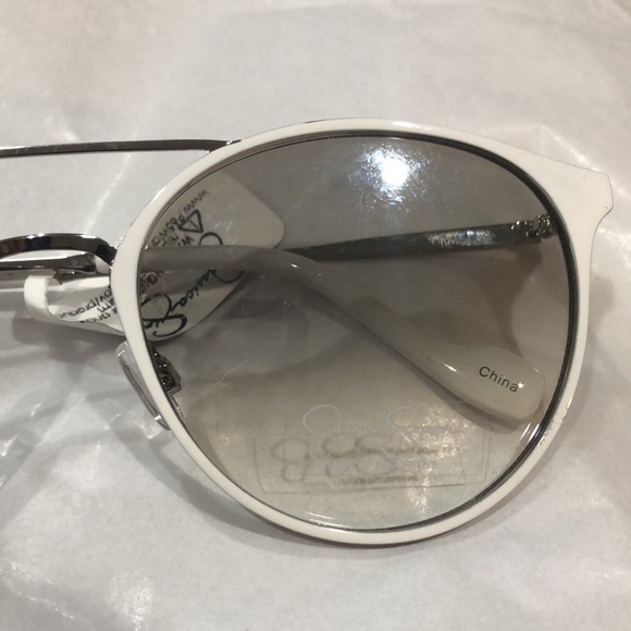 Jessica Simpson j5564 white silver wire frame brow bar smoke lens sunglasses new main image 10
